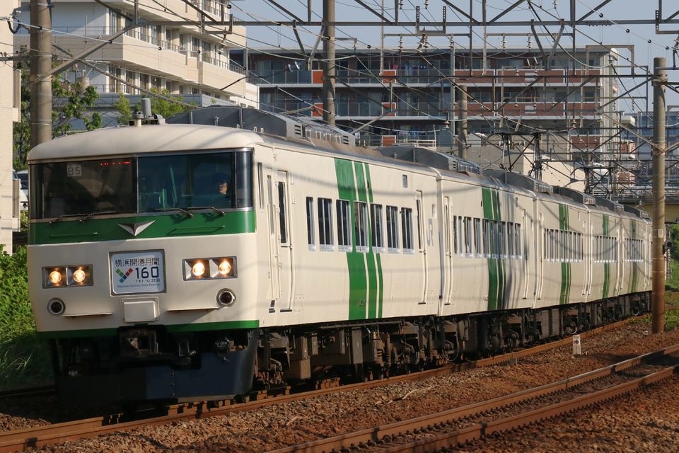 【JR東】185系「横浜セントラルタウンフェスティバルY160 記念列車の旅」の拡大写真