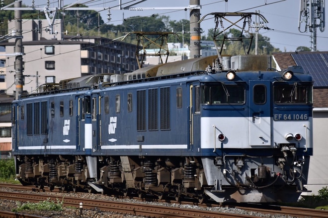 【JR貨】EF64広島更新色の重連が実現を島本～山崎間で撮影した写真