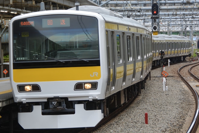 【JR東】E231系ミツA543編成東京総合車両センター出場を大崎駅で撮影した写真
