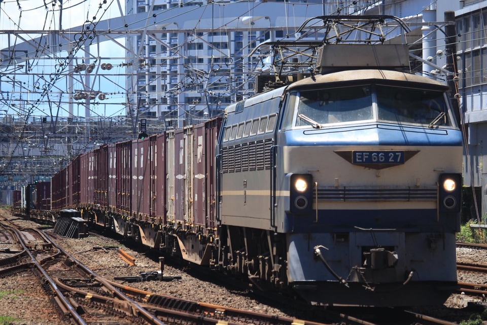 【JR貨】EF66-27牽引の66レが横浜駅経由で運行の拡大写真