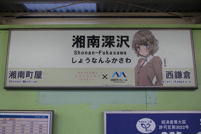 【湘モノ】「青春ブタ野郎はゆめみる少女の夢を見ない」ヘッドマークを湘南深沢駅で撮影した写真