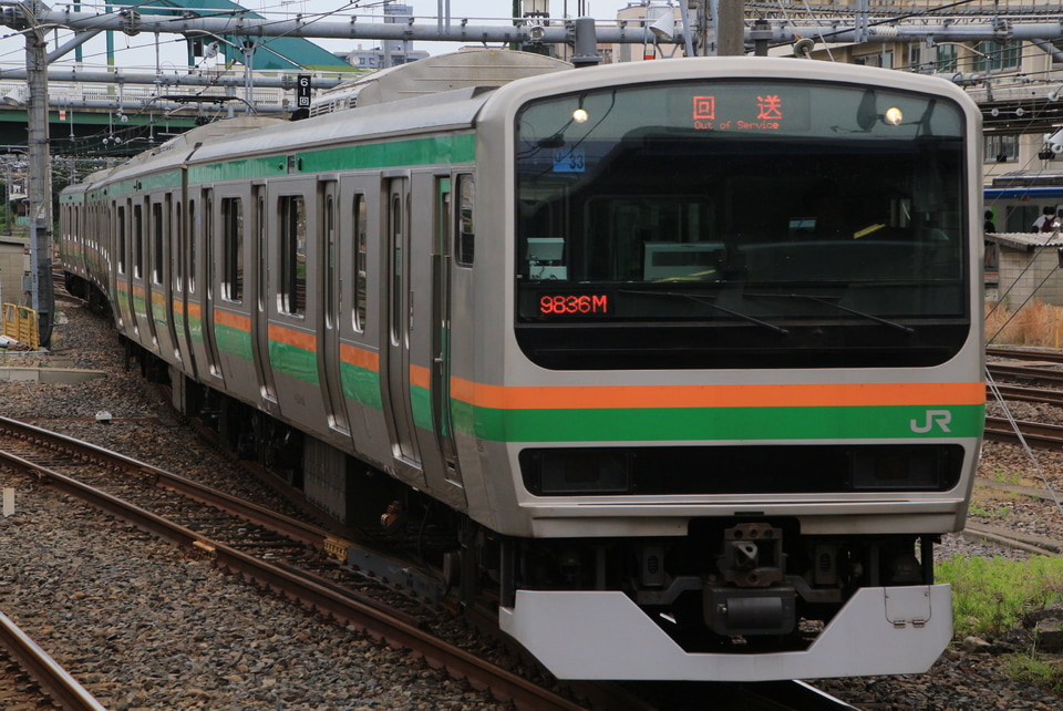 【JR東】E231系ヤマU33編成 新前橋車輪転削返却回送の拡大写真