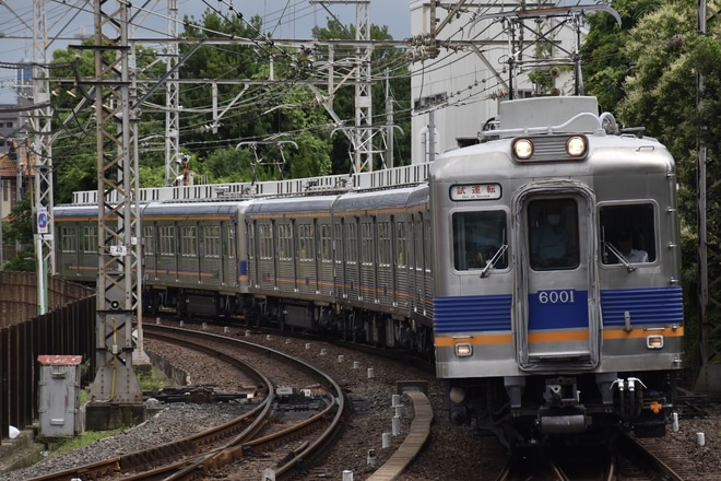【南海】6000系6001F+6031F出場試運転を北野田駅で撮影した写真
