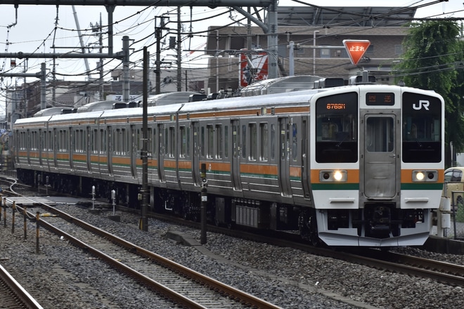 【JR東】211系A3編成大宮総合車両センター出場を上尾駅で撮影した写真