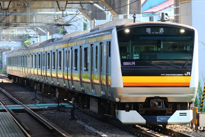 【JR東】E233系ナハN5編成 東京総合車両センター入場を西大井駅で撮影した写真