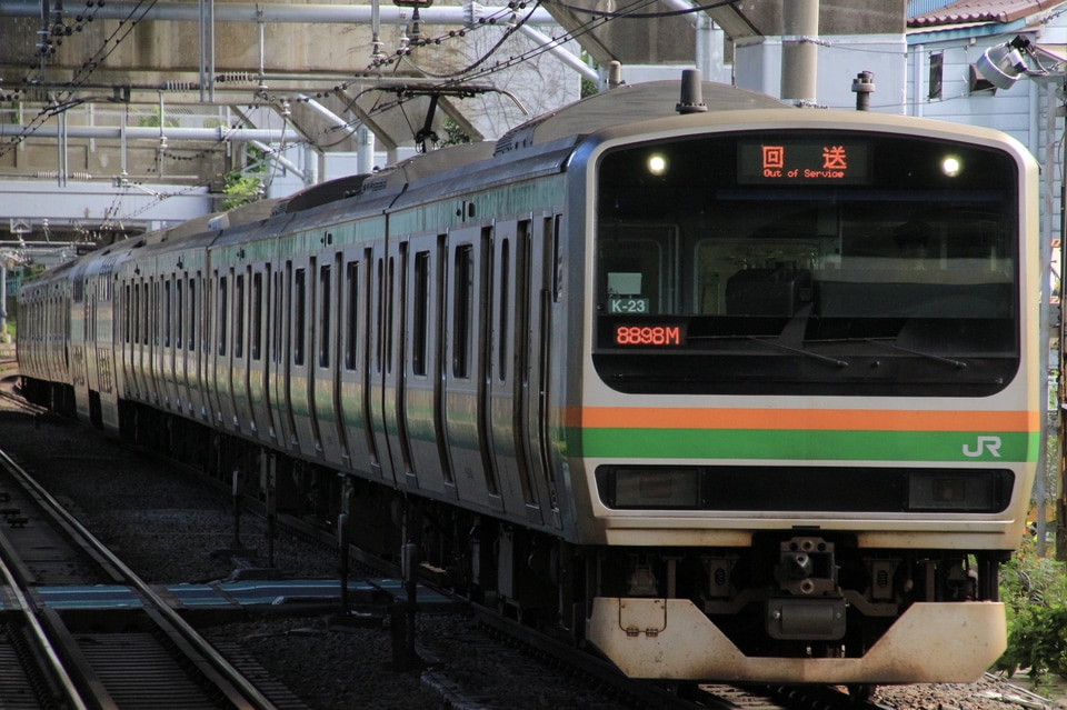 【JR東】E231系コツK-23編成 東京総合車両センター入場の拡大写真