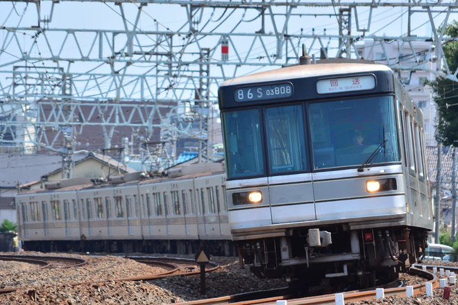 【メトロ】03系03-108F 廃車回送を西新井～竹ノ塚間で撮影した写真