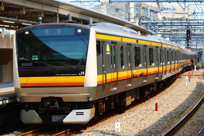 【JR東】E233系ナハN5編成 東京総合車両センター出場を大崎駅で撮影した写真