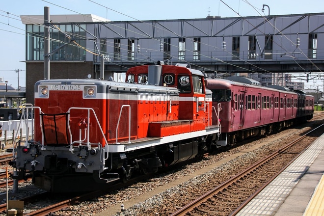 【JR西】415系C07編成金沢総合車両所入場を松任駅で撮影した写真