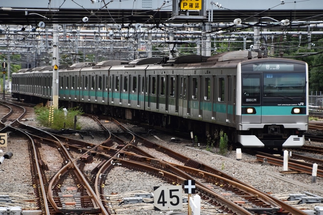 【JR東】E233系マト10編成 東京総合車両センター入場(2019)を大崎駅で撮影した写真