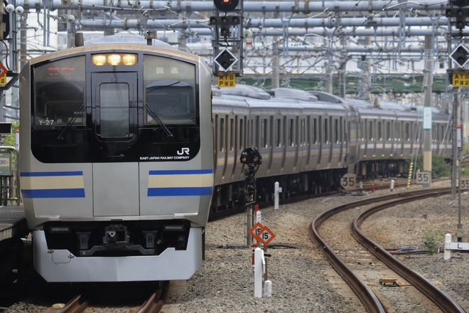 【JR東】E217系クラY-27編成 東京総合車両センター出場を大崎駅で撮影した写真