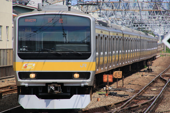 【JR東】E231系B35編成武蔵小金井車輪転削出場を三鷹駅で撮影した写真