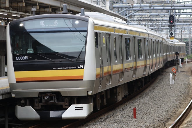 【JR東】E233系N6編成東京総合車両センター出場を大崎駅で撮影した写真