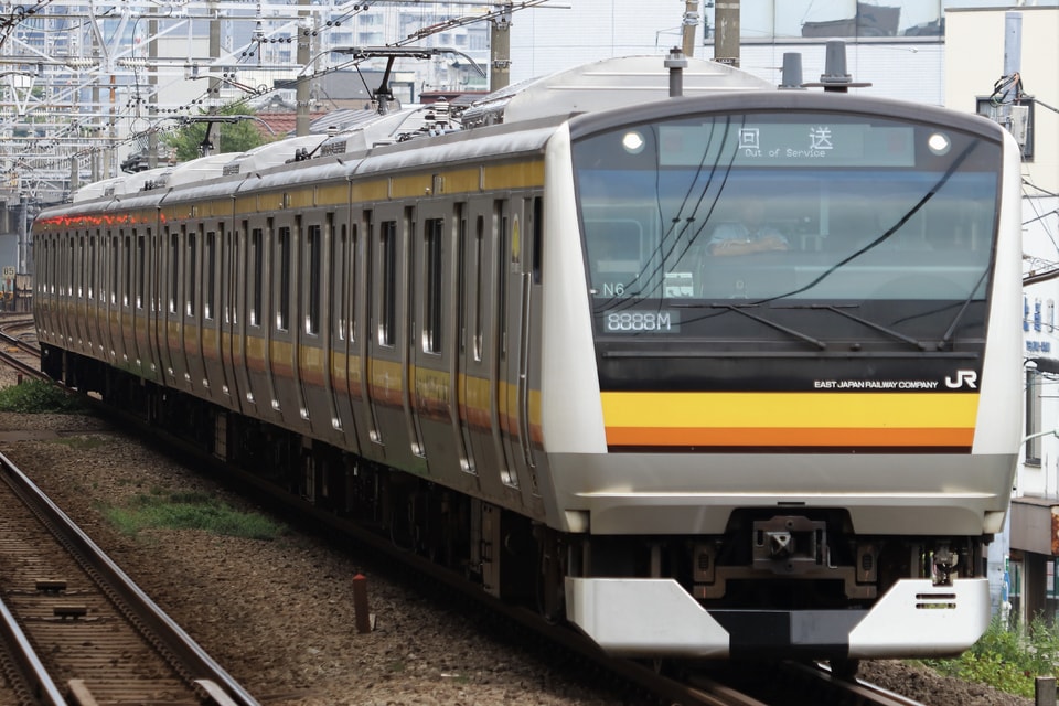 【JR東】E233系N6編成東京総合車両センター出場の拡大写真