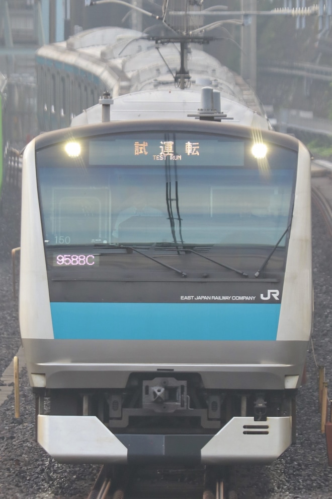 【JR東】E233系サイ150編成　乗務員訓練を西日暮里駅で撮影した写真