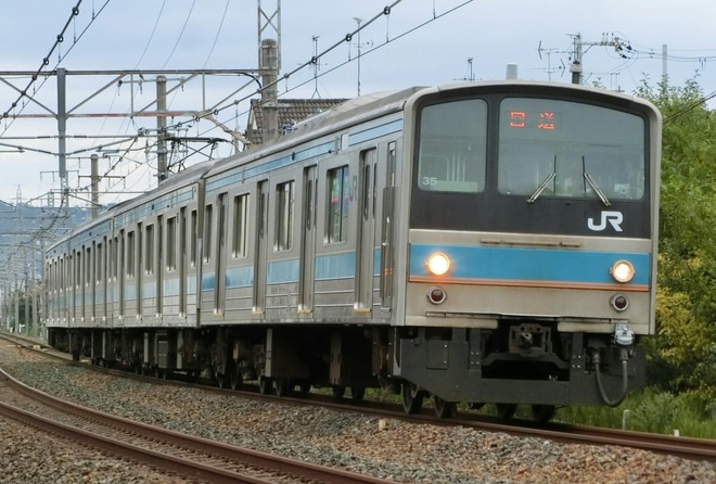 【JR西】205系NE401編成吹田総合車両所本所入場を八尾市内で撮影した写真