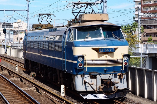 【JR貨】EF66-27隅田川貨物から返却回送を南千住駅で撮影した写真