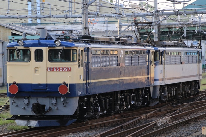 【JR貨】EF65-2097大宮車両所出場を大宮駅で撮影した写真