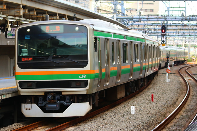【JR東】E231系ヤマU-584編成 東京総合車両センター出場を大崎駅で撮影した写真
