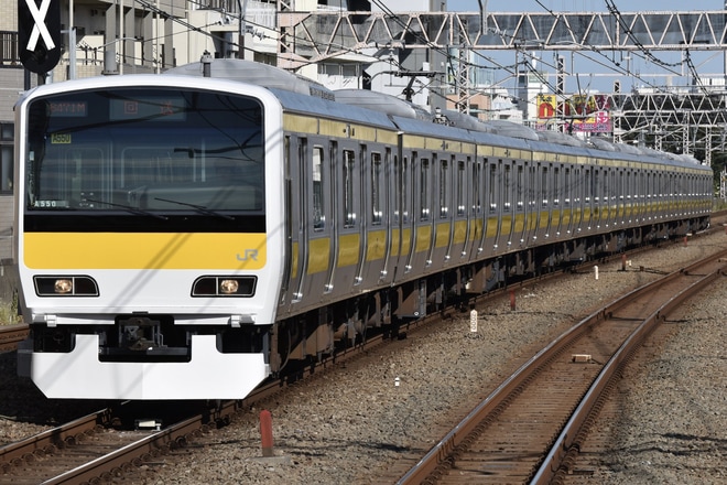 【JR東】E231系ミツA550編成 東京総合車両センター出場を西荻窪駅で撮影した写真