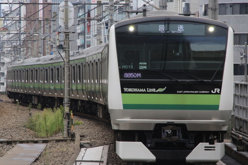 【JR東】E233系H019編成東京総合車両センター出場回送の拡大写真