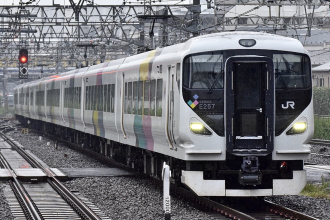 【JR東】E257系2000番台 NA-06編成 J-TREC出場を池袋駅で撮影した写真