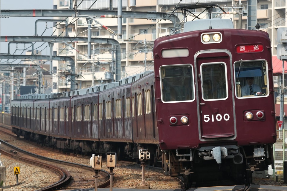 【阪急】5100系5100F正雀工場への拡大写真