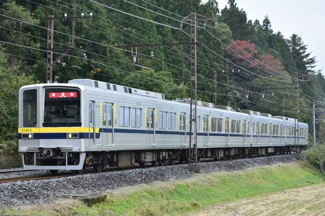 【東武】20000系20400型21423Fが新栃木以北で試運転を東武日光～上今市間で撮影した写真