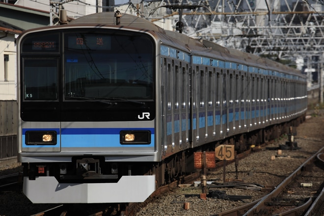 【JR東】E231系K5編成車輪添削を終え回送を三鷹駅で撮影した写真