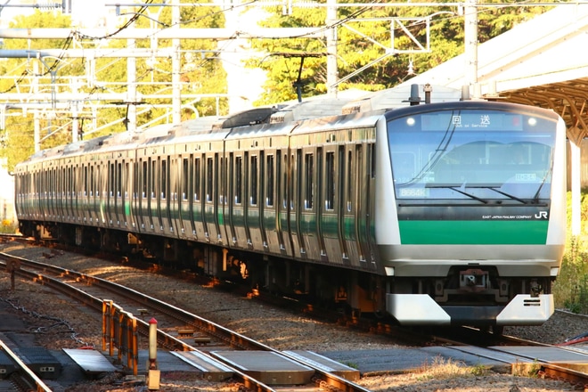 【JR東】E233系ハエ124編成 東京総合車両センター入場を原宿駅で撮影した写真