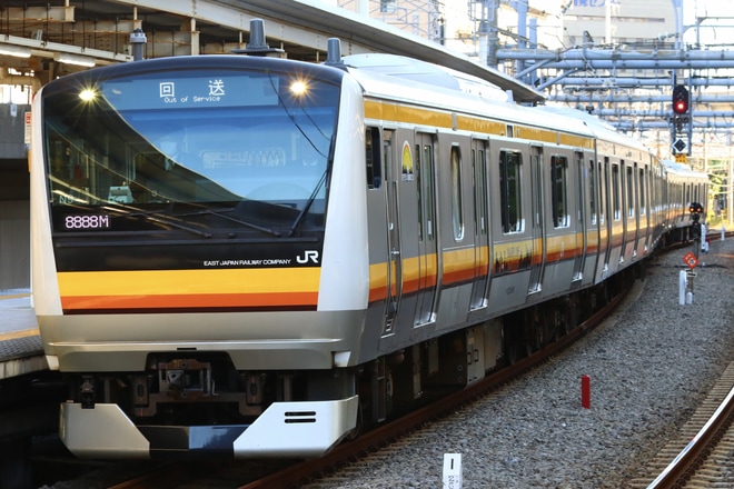 【JR東】E233系ナハN9編成 東京総合車両センター出場を大崎駅で撮影した写真