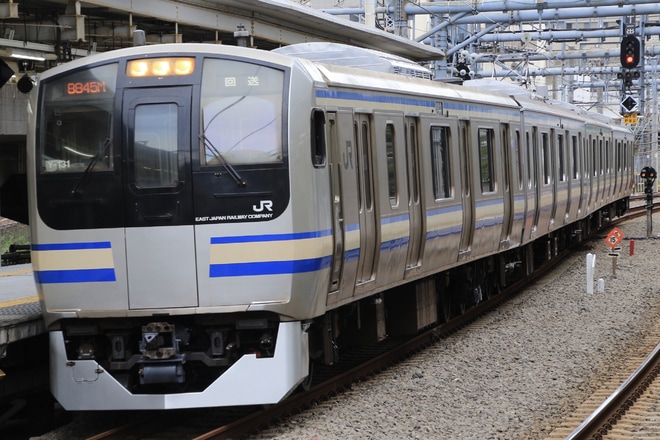 【JR東】E217系Y-131編成東京総合車両センター出場回送を大崎駅で撮影した写真
