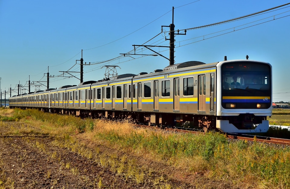 【JR東】209系10連鹿島線で試運転の拡大写真