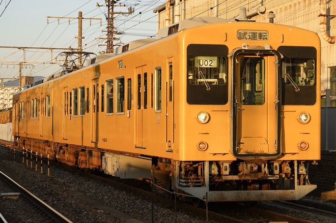 【JR西】105系U2編成が本線試運転を幡生駅で撮影した写真