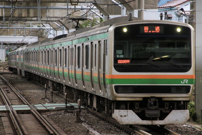 【JR東】E231系K-26編成東京総合車両センター入場回送を西大井駅で撮影した写真