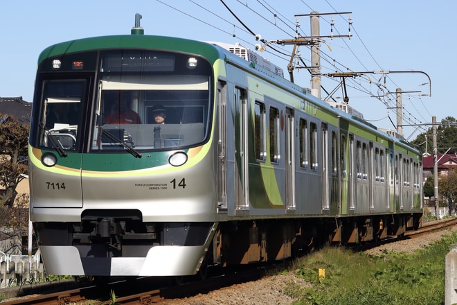 【横高】東急7000系7114Fが東急電車まつりに伴う増発臨時列車に充当をこどもの国～恩田間で撮影した写真