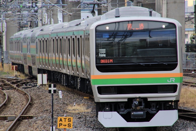 【JR東】E231系U517編成大宮総合車両センター出場回送を大宮駅で撮影した写真