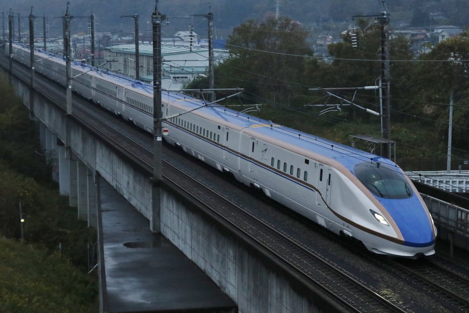 【JR東】E7系F25編成東北新幹線で試運転の拡大写真