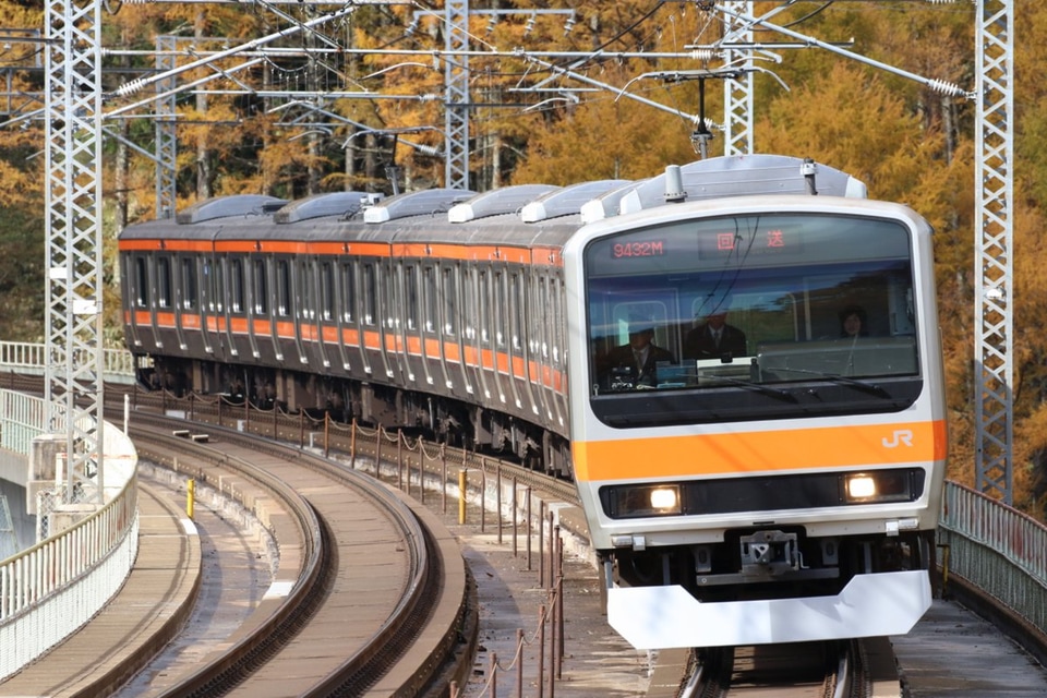 【JR東】E231系元ミツB35編成が武蔵野線転用工事を終えて長野出場の拡大写真