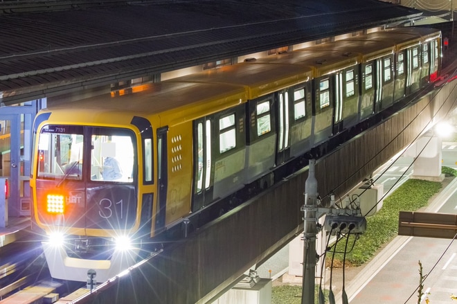 【アストラム】アストラムライン新型車両7000系第31編成試運転を毘沙門台駅付近で撮影した写真