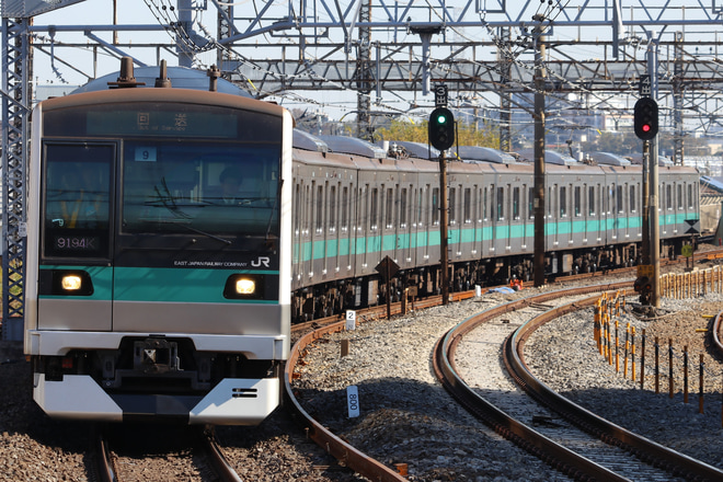 【JR東】E233系マト9編成　試運転を金町駅で撮影した写真
