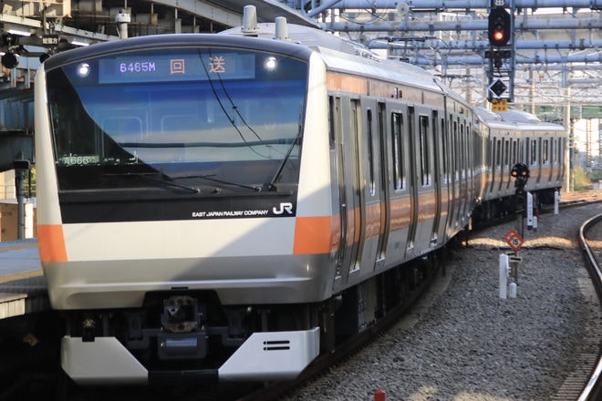 【JR東】E233系青666編成東京総合車両センター出場回送を大崎駅で撮影した写真