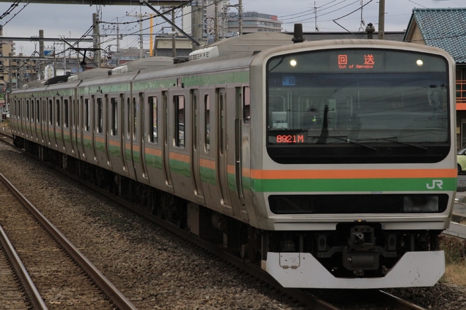 【JR東】E231系U-66編成車輪転削回送を北上尾駅で撮影した写真