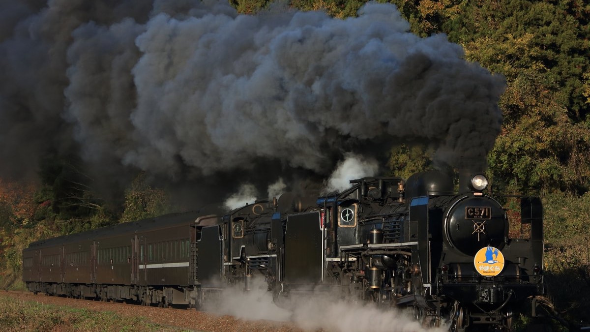 JR西】C57-1+D51-200牽引のSLやまぐち重連運転 |2nd-train鉄道ニュース
