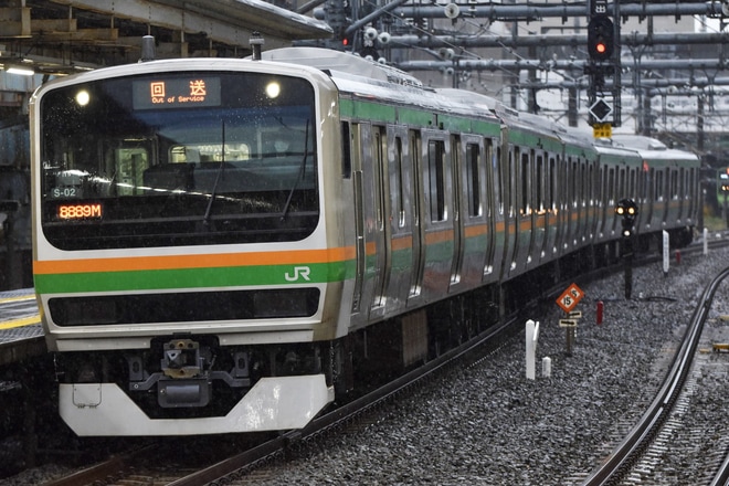 【JR東】E231系コツS-02編成東京総合車両センター出場を大崎駅で撮影した写真