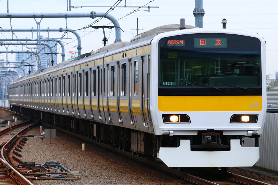 【JR東】E231系ミツA523編成 武蔵小金井へ回送の拡大写真