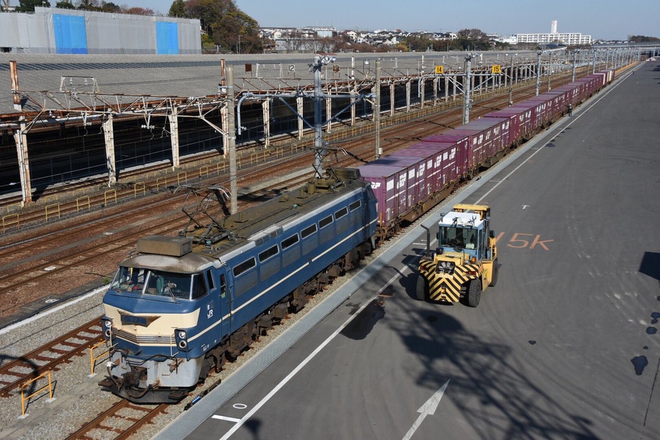 【JR貨】横浜羽沢駅E＆S方式導入後初のEF66-27日中入線の拡大写真