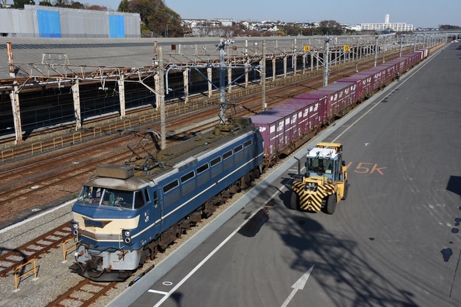 【JR貨】横浜羽沢駅E＆S方式導入後初のEF66-27日中入線