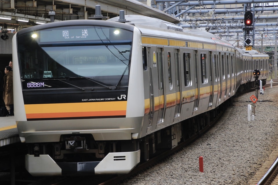 【JR東】E233系N11編成東京総合車両センター出場回送の拡大写真