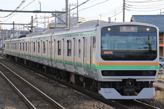 【JR東】E231系U111編成車輪転削回送を北上尾駅で撮影した写真